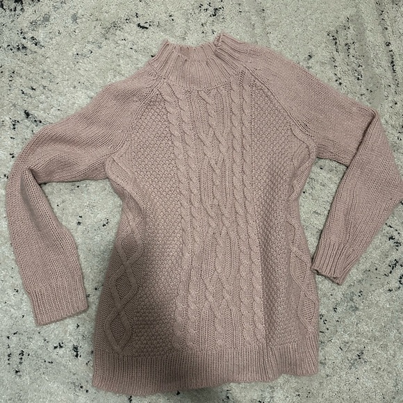 Isabel Maternity by Ingrid & Isabel Mauve Cable Knit Sweater - Picture 1 of 2